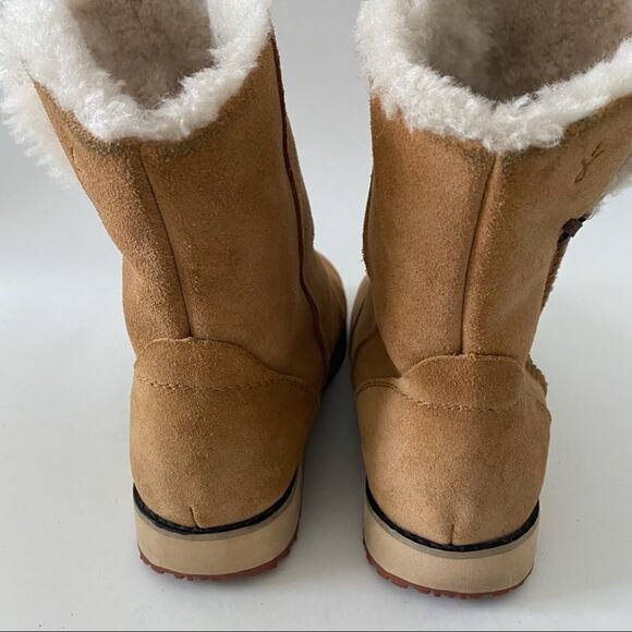 EMU Australia Beach Lo Winter Real Sheepskin & Suede Boots Sz 5 Camel - Picture 12 of 13
